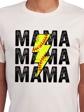 SOFT BALL MAMA LIGHTNING BOLT
