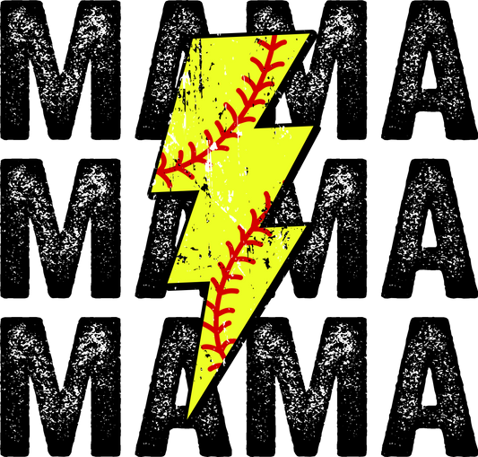 SOFT BALL MAMA LIGHTNING BOLT